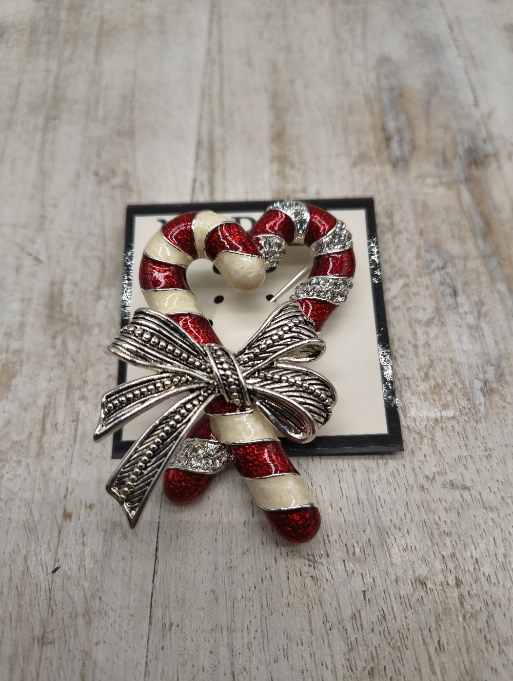 Napier Christmas Candycane Pin